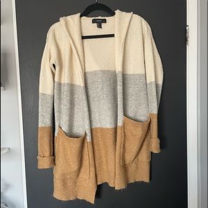 Forever 21 Hooded Striped Cardigan - Size Small